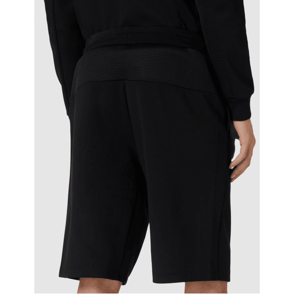 Rubberised Pixel Logo Cotton Black Shorts