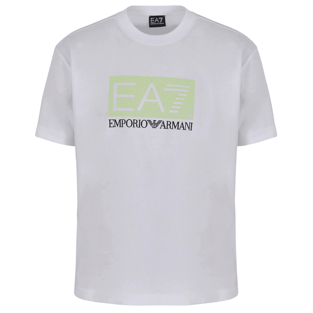 Cotton Rubberised Pixel Logo White T-Shirt