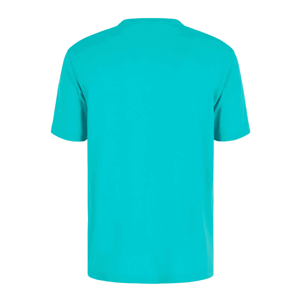 Cotton Silver Logo Turqoise Blue T-Shirt