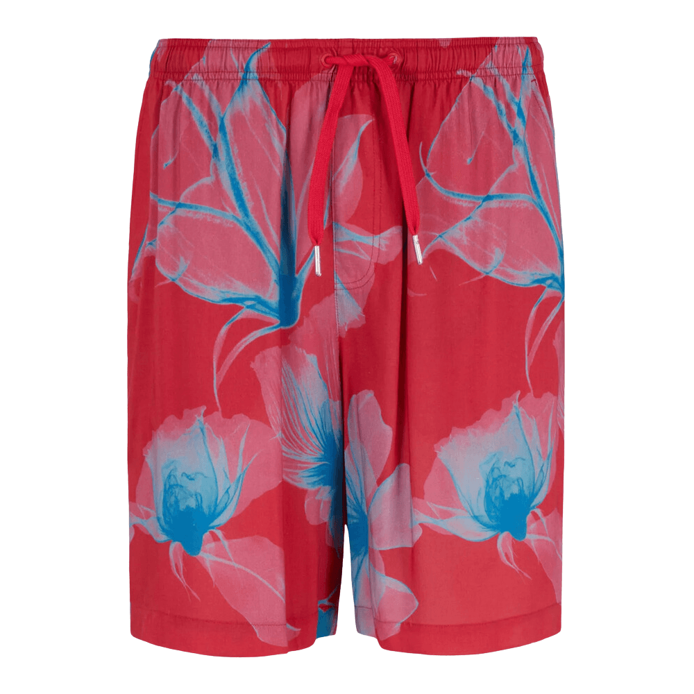 Floral Design Red Shorts
