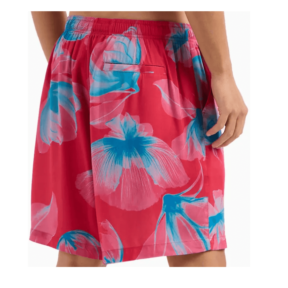 Floral Design Red Shorts