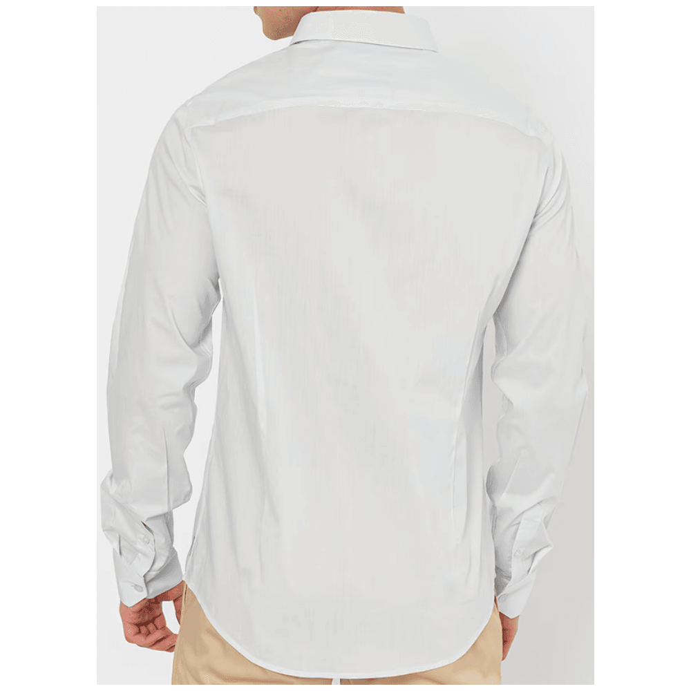 Print Logo Button Up Light Blue Shirt