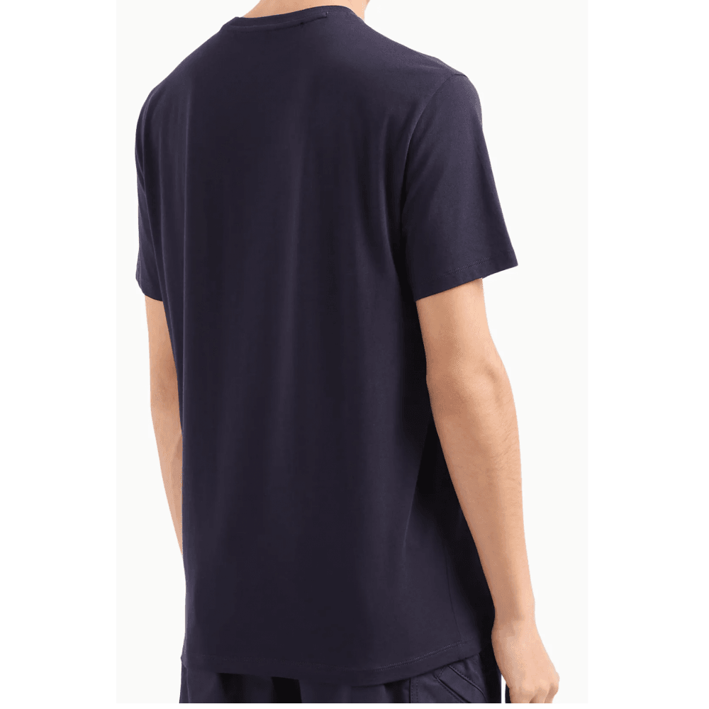 Cotton Printed Logo Navy T-Shirt