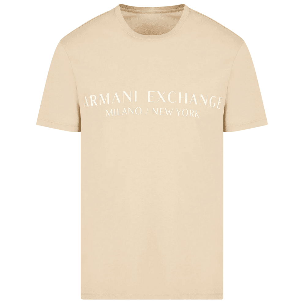 Cotton Milano/New York Logo Beige T-Shirt