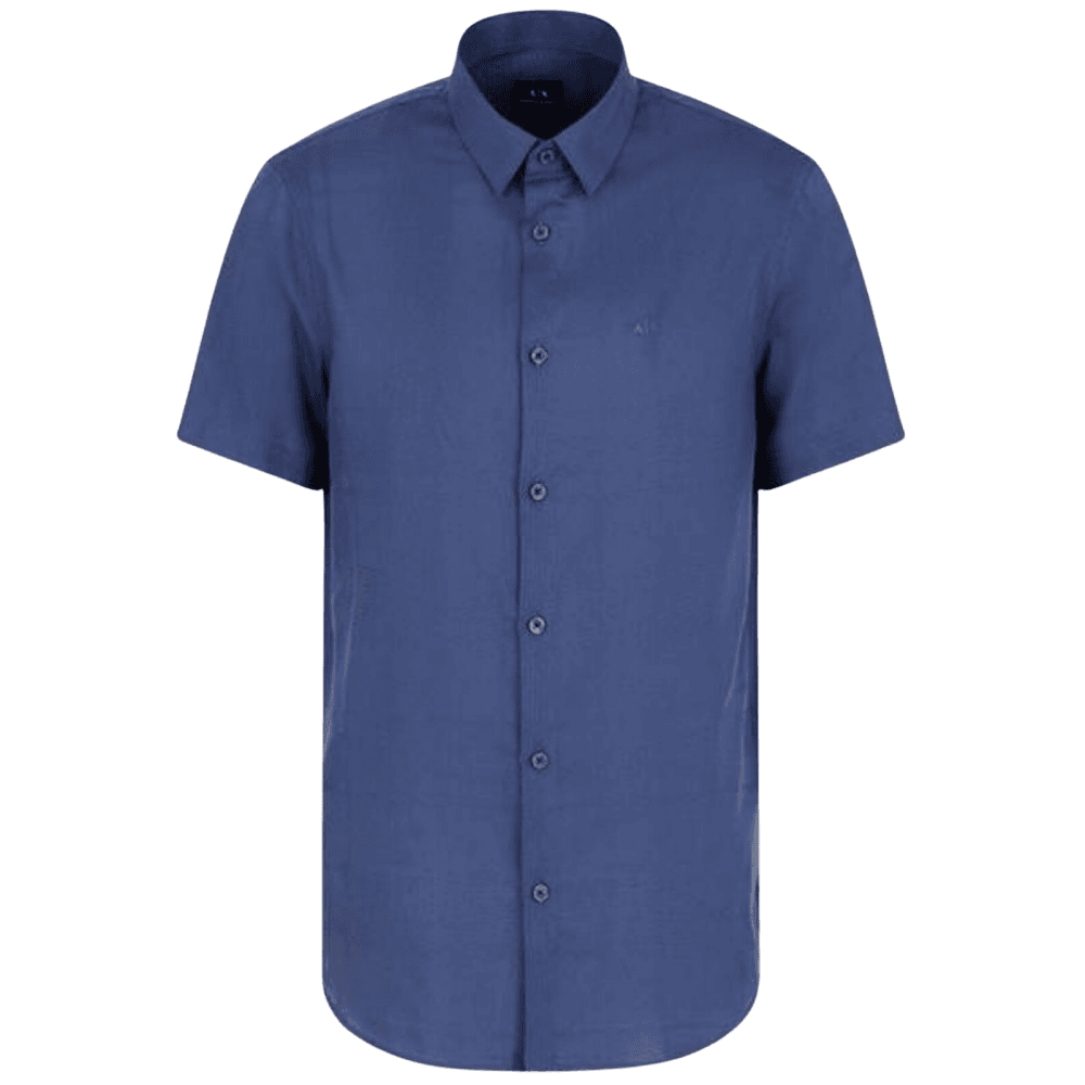 Cotton Short Sleeve Navy Shirt