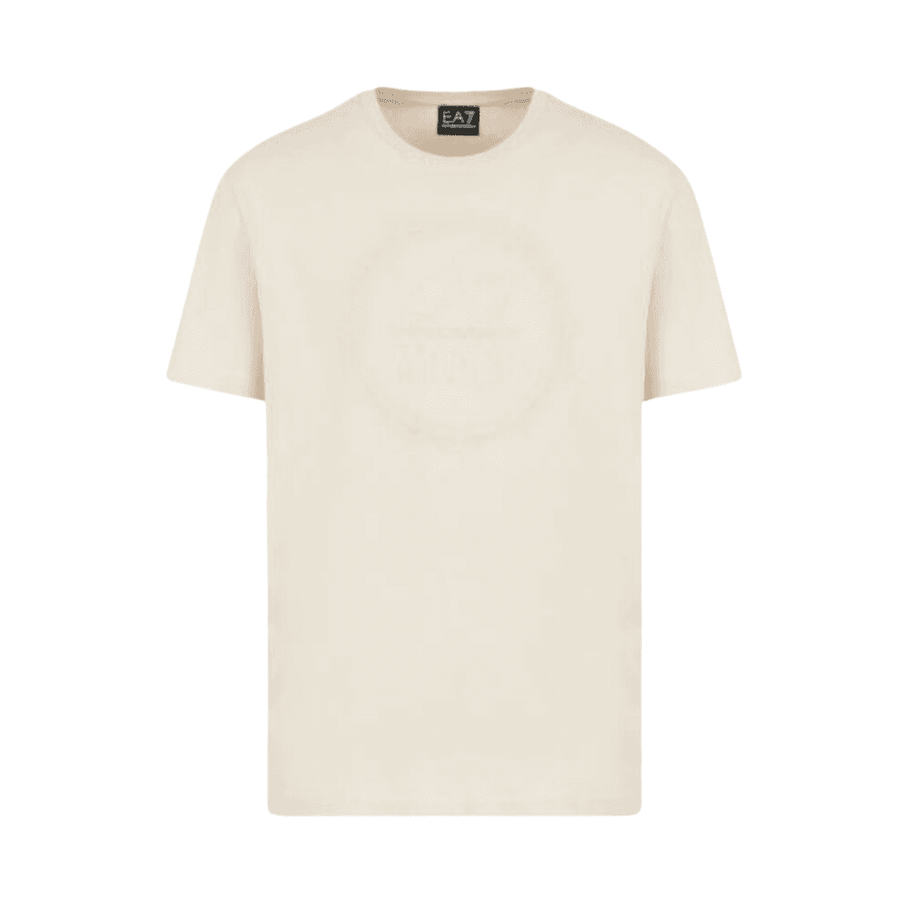 Cotton Round Logo Beige T-Shirt