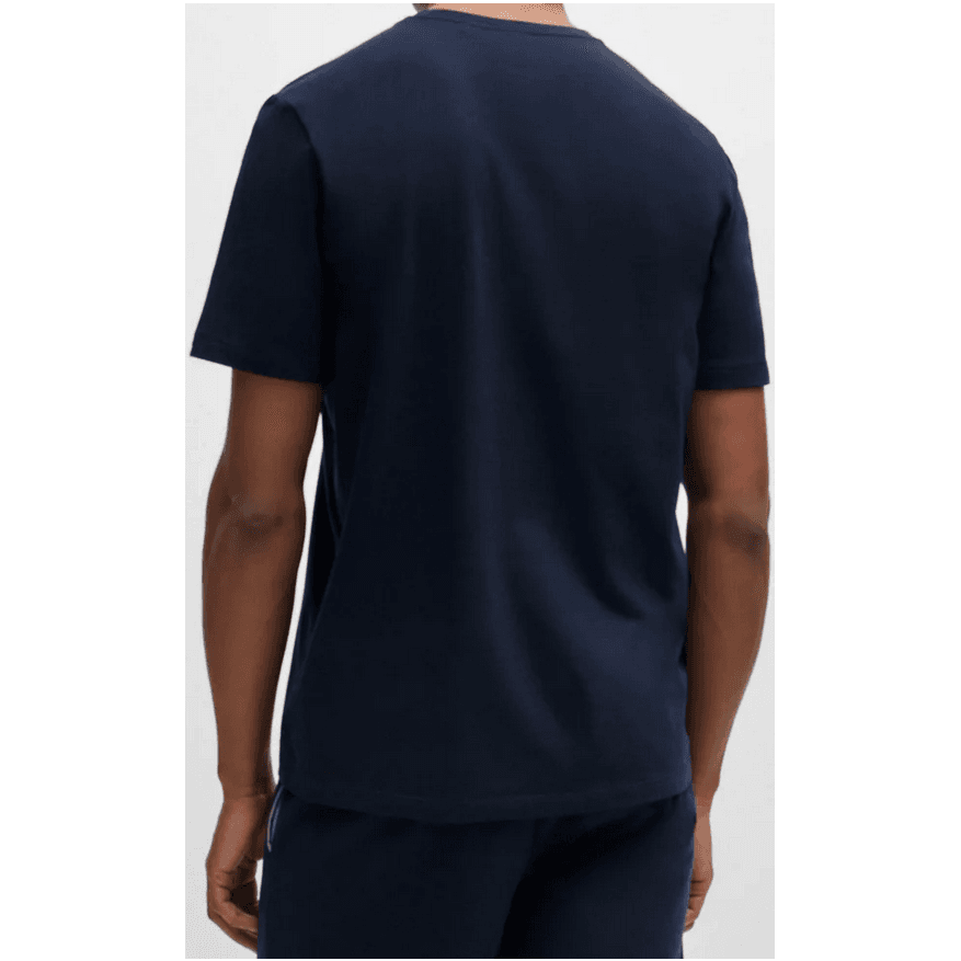 Cotton Embroidered Logo Dark Blue T-Shirt