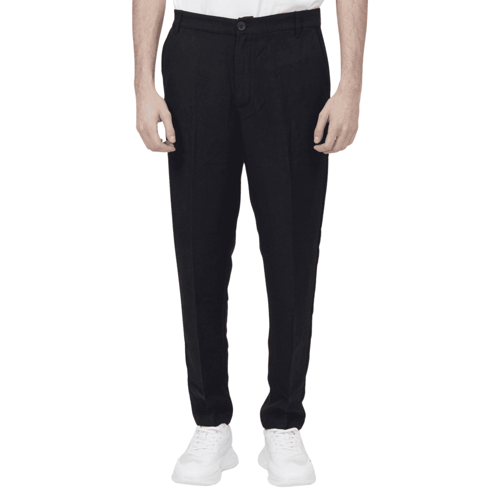 Cotton Black Linen Trousers