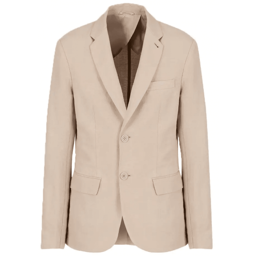 Cotton Beige Linen Blazer