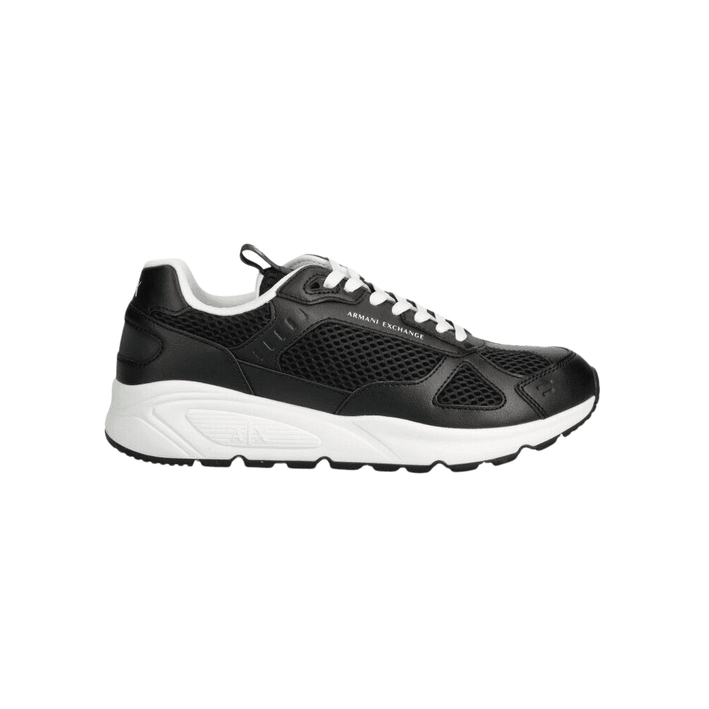 Eco Leather/Mesh Black Trainer