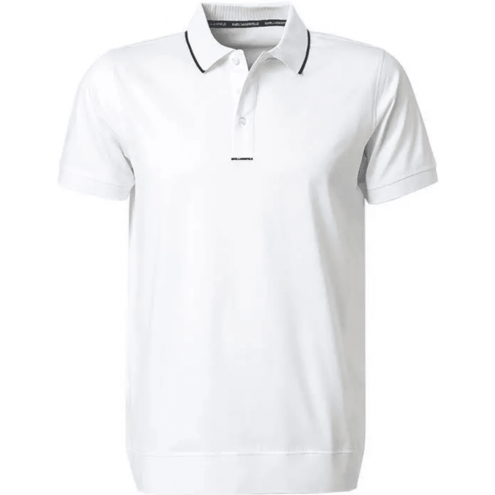 Cotton Stripe Collar White Polo Shirt