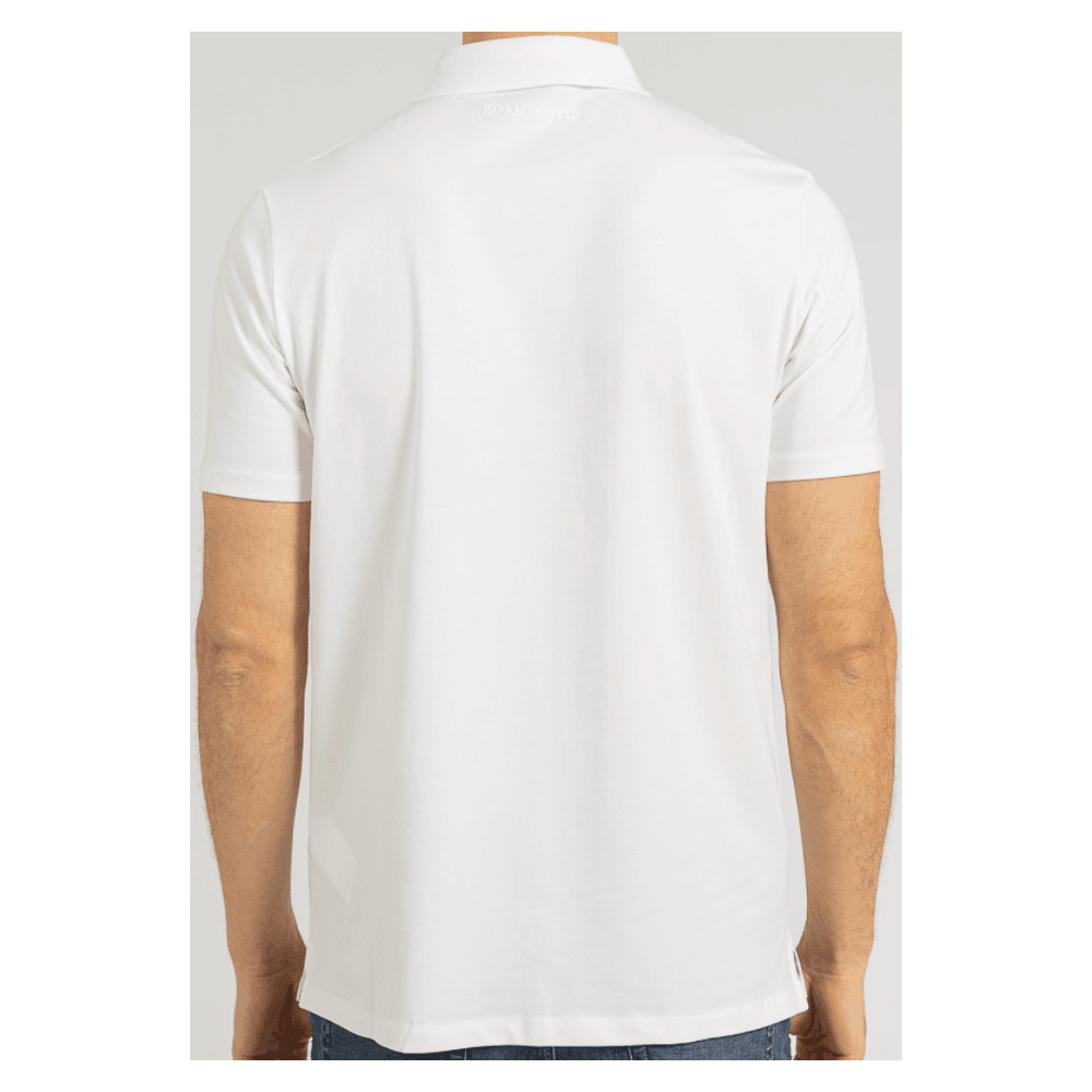 Cotton Placket Logo White Polo Shirt