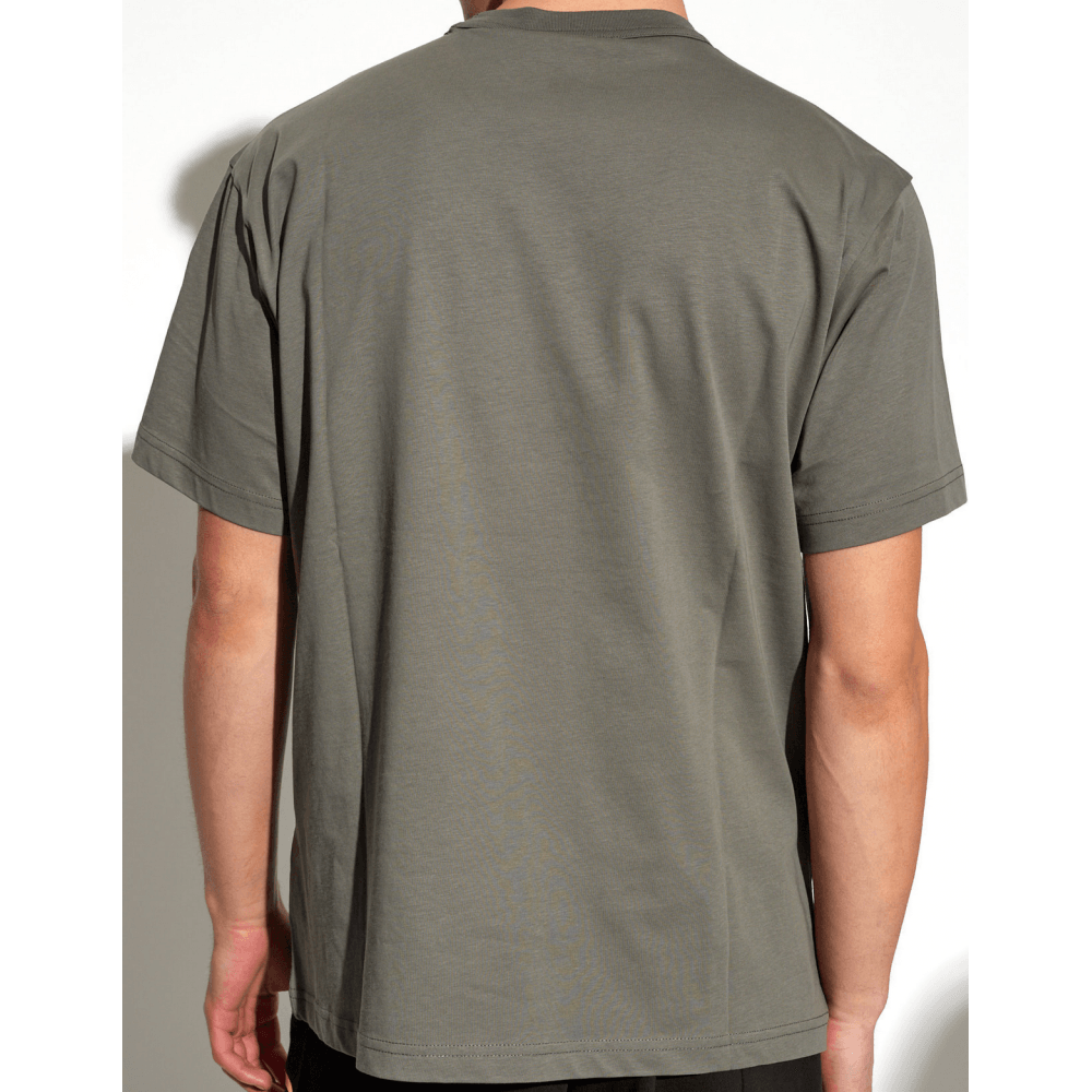 Cotton Mirrored Logo Khaki/Gold T-Shirt