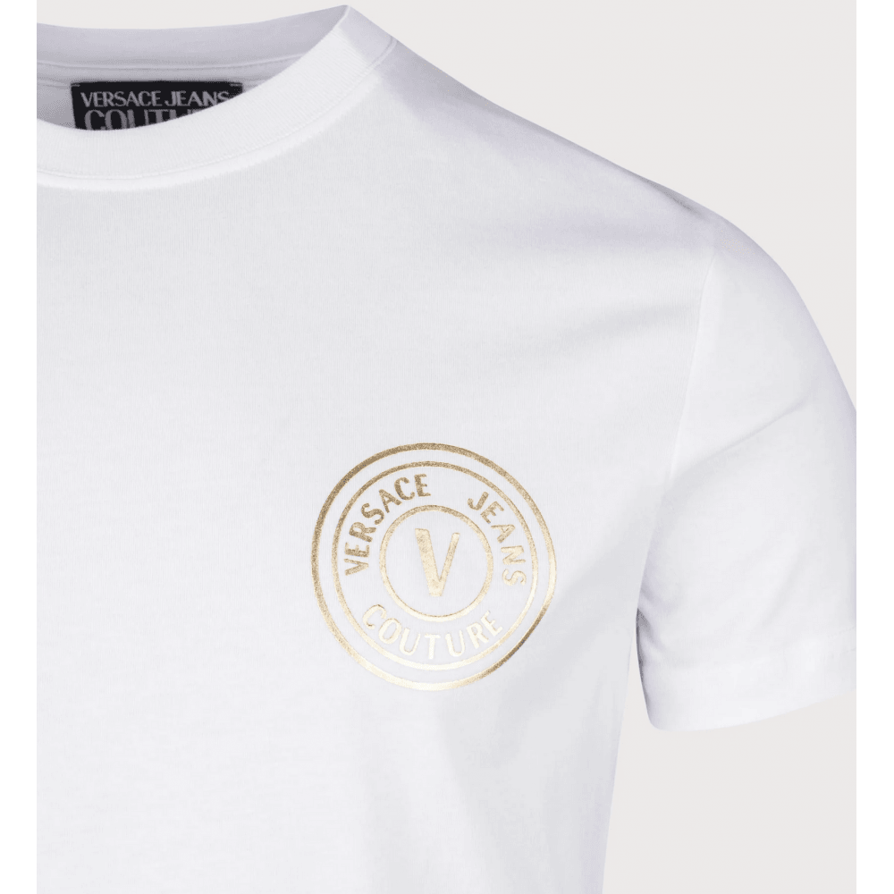 Basic V-Emblem Logo White/Gold T-Shirt