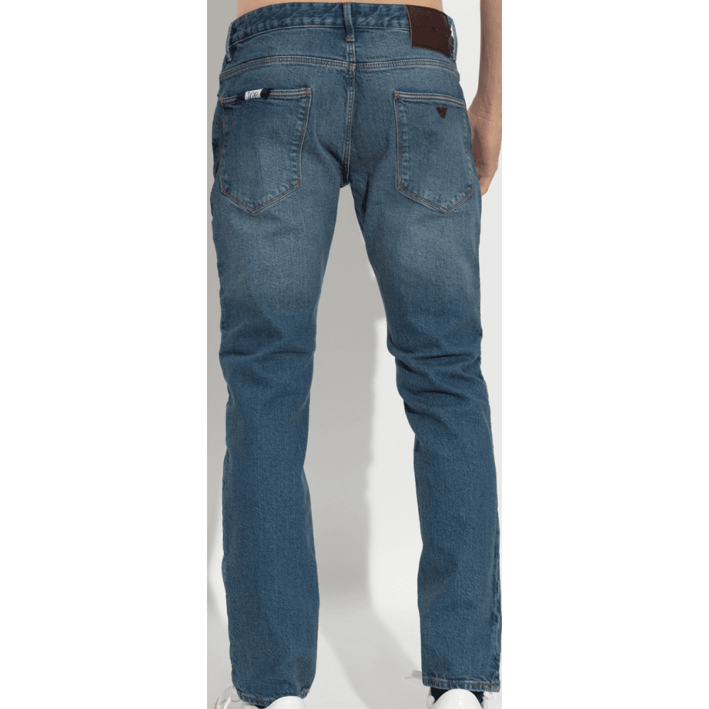 J06 Slim Fit Washed Dark Blue Denim Jeans