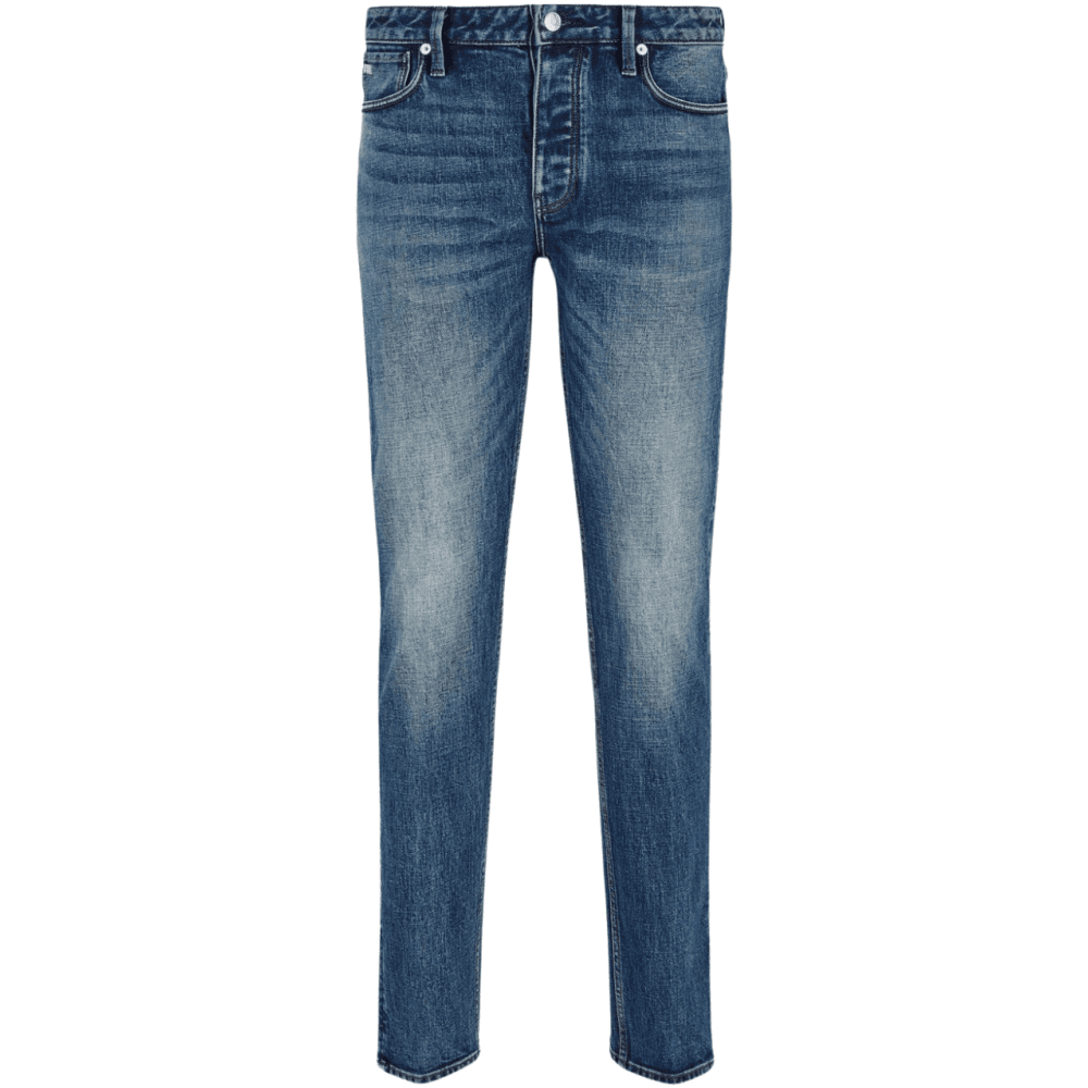 J75 Straight Leg Washed Blue Denim Jeans