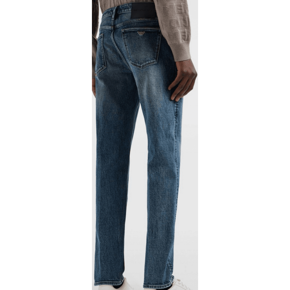 J75 Straight Leg Washed Blue Denim Jeans