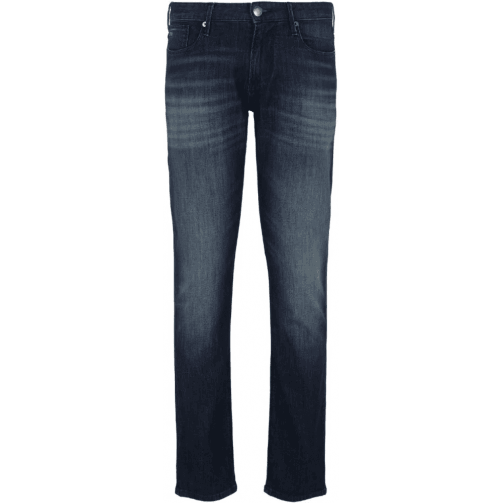 J06 Slim Fit Washed Dark Blue Jeans
