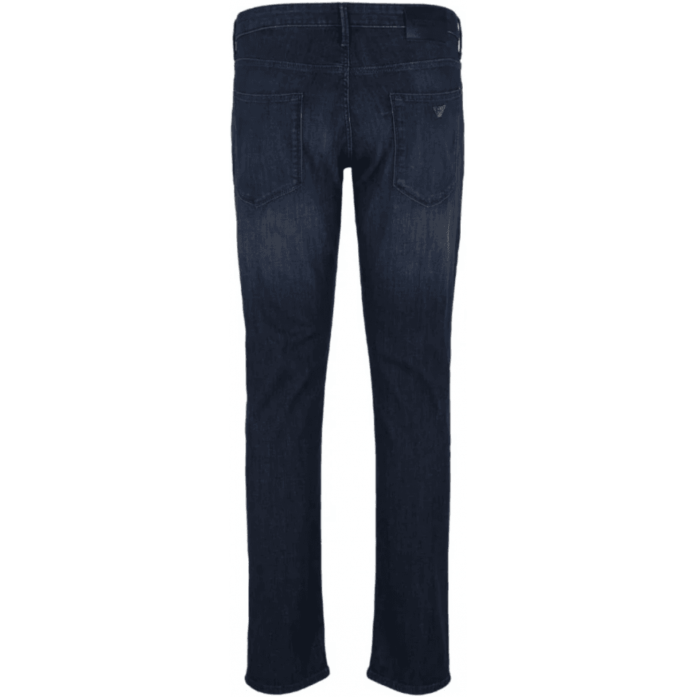 J06 Slim Fit Washed Dark Blue Jeans