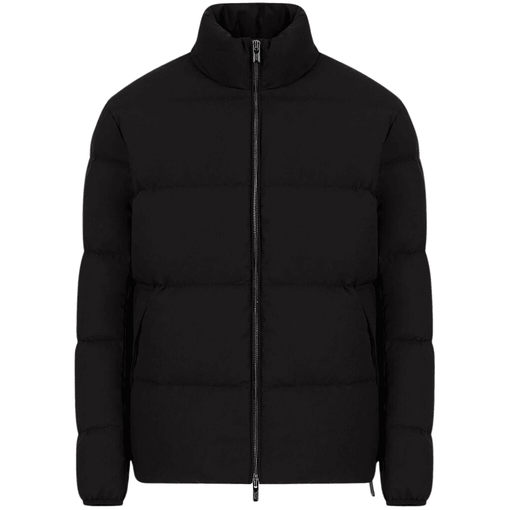 Quilted Nylon Black Down Jacket