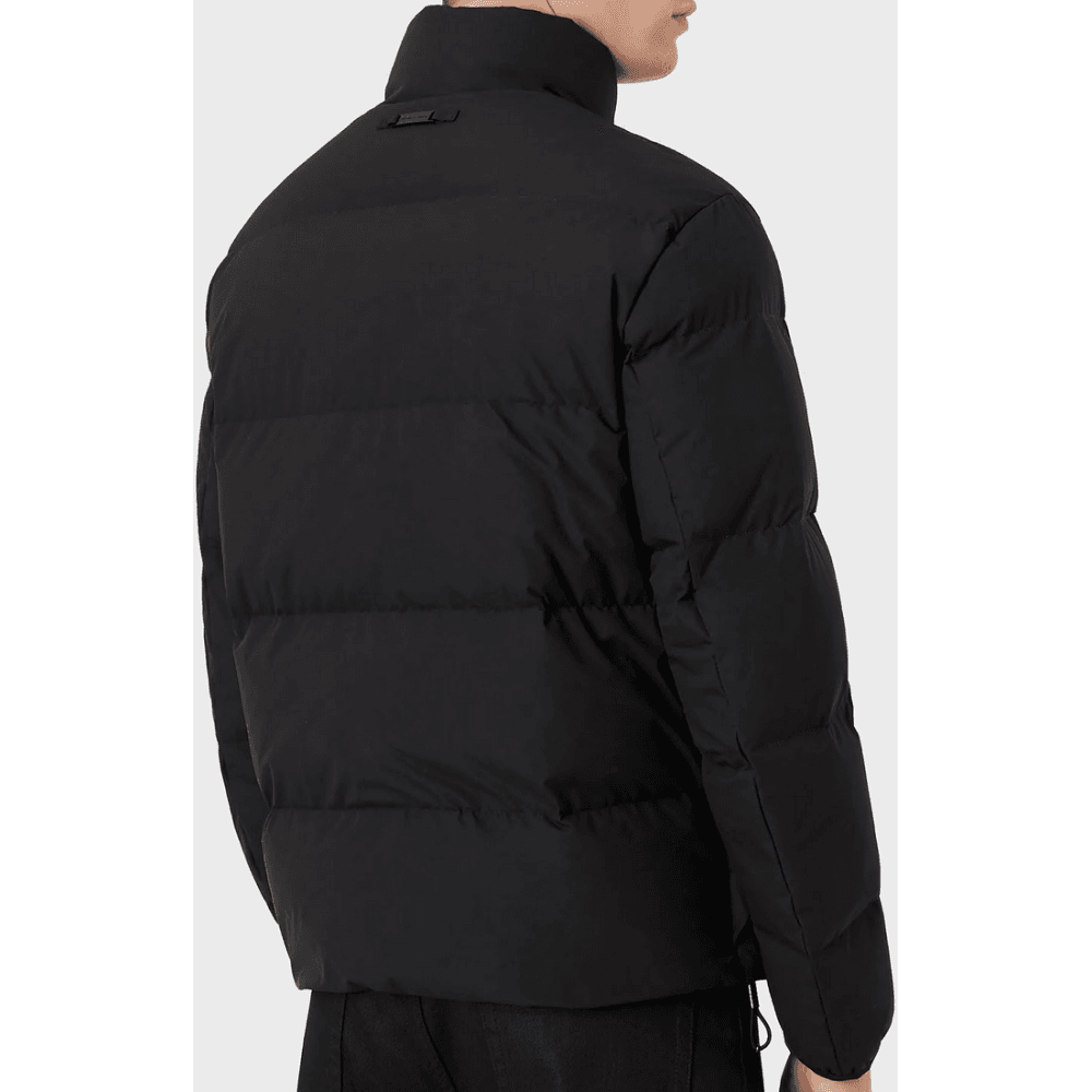 Quilted Nylon Black Down Jacket