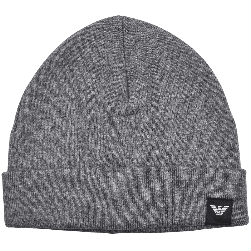 Patch Logo Grey Beanie Hat