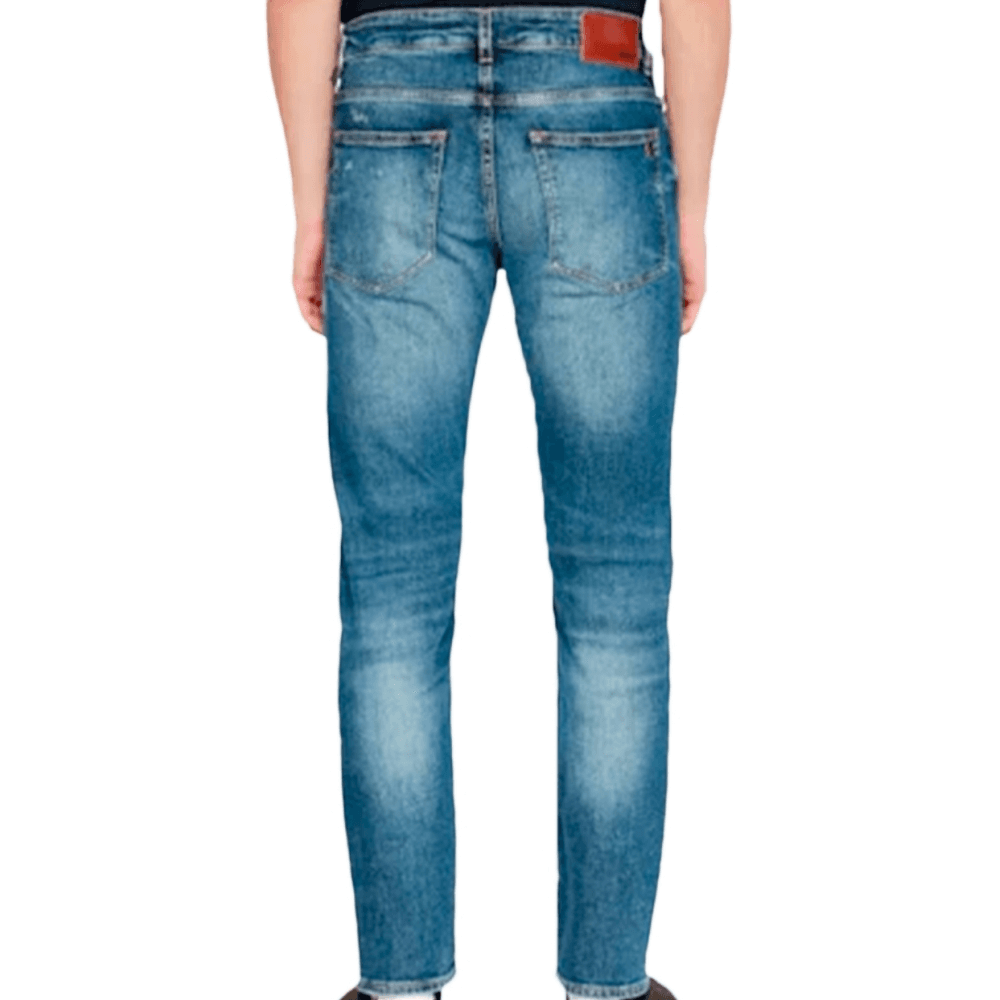 Delaware Slim Fit Distressed Blue Jeans