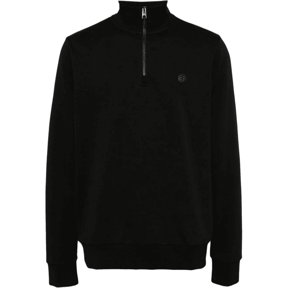 C-Stimmann Quarter Zip Funnel Neck Black Sweatshirt