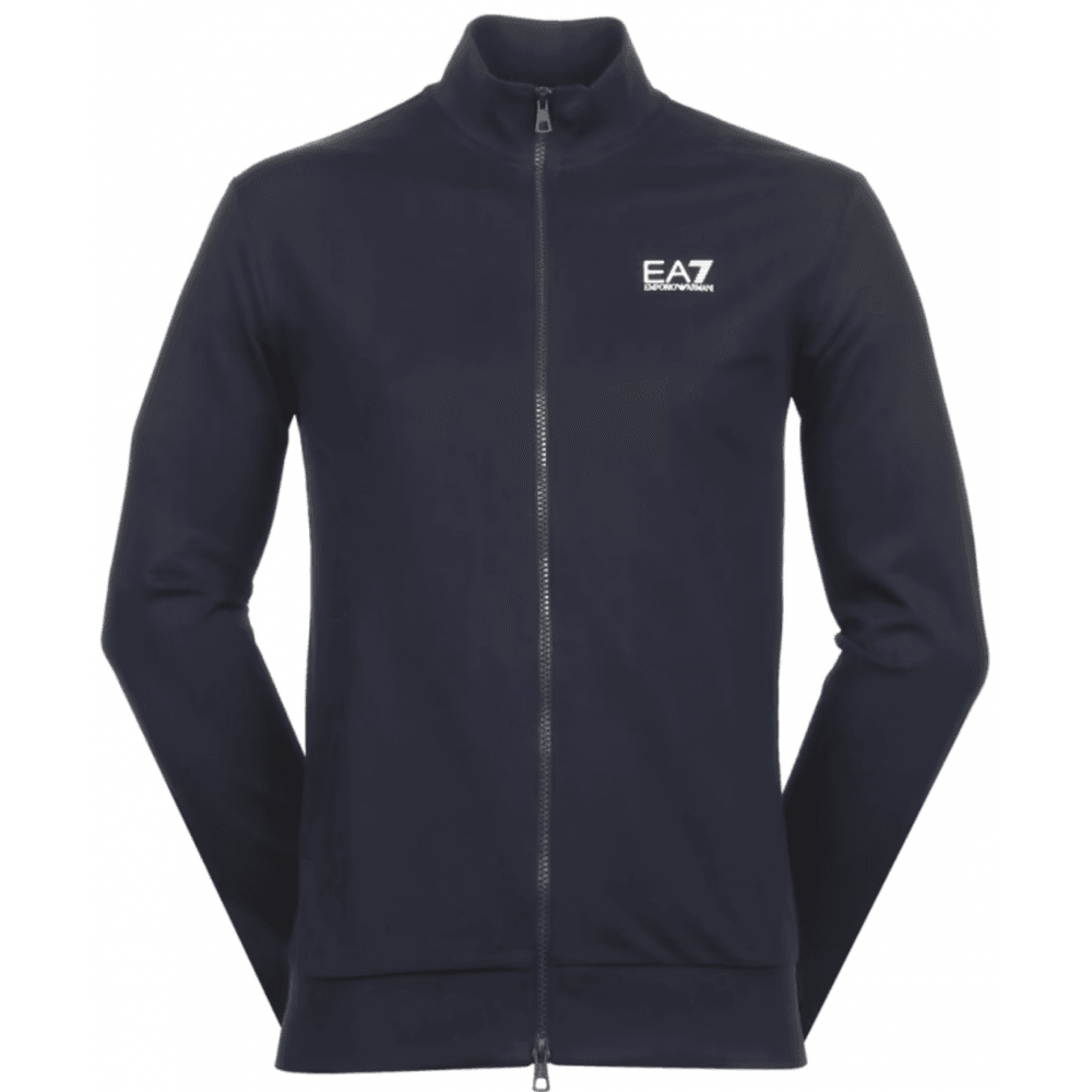 Full Zip Funnel Neck Navy Sweatshirt