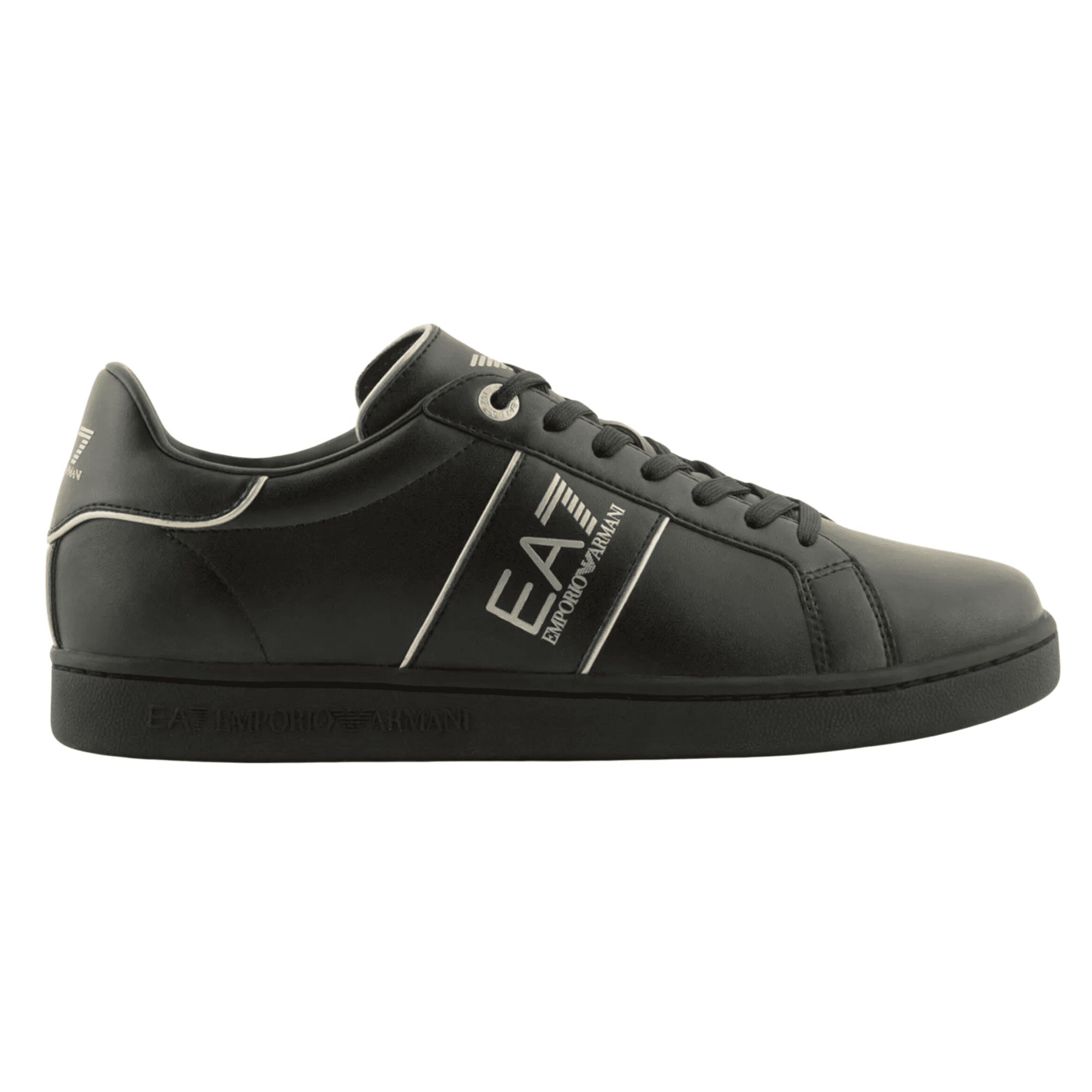 Lace Up Black Leather Trainer