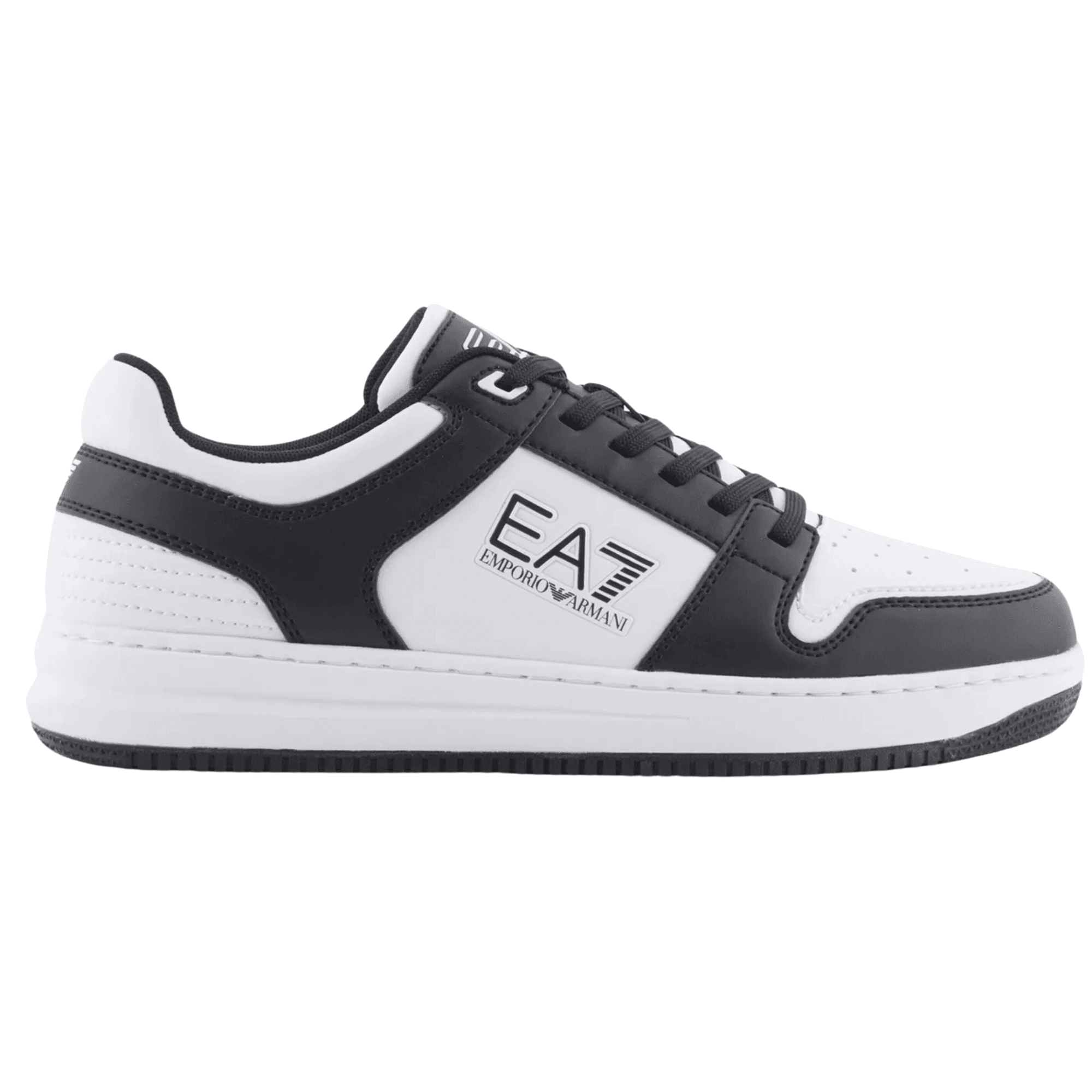 Slasher Black/White Leather Trainer