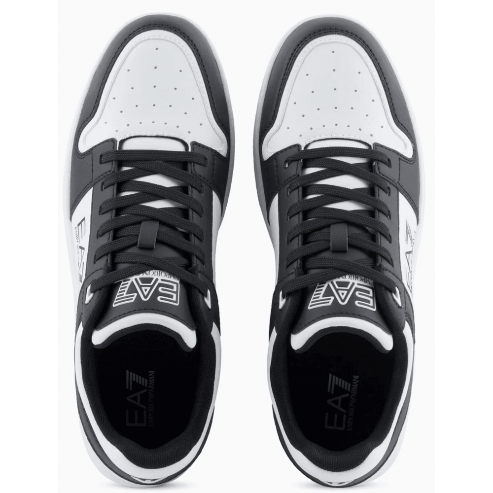 Slasher Black/White Leather Trainer