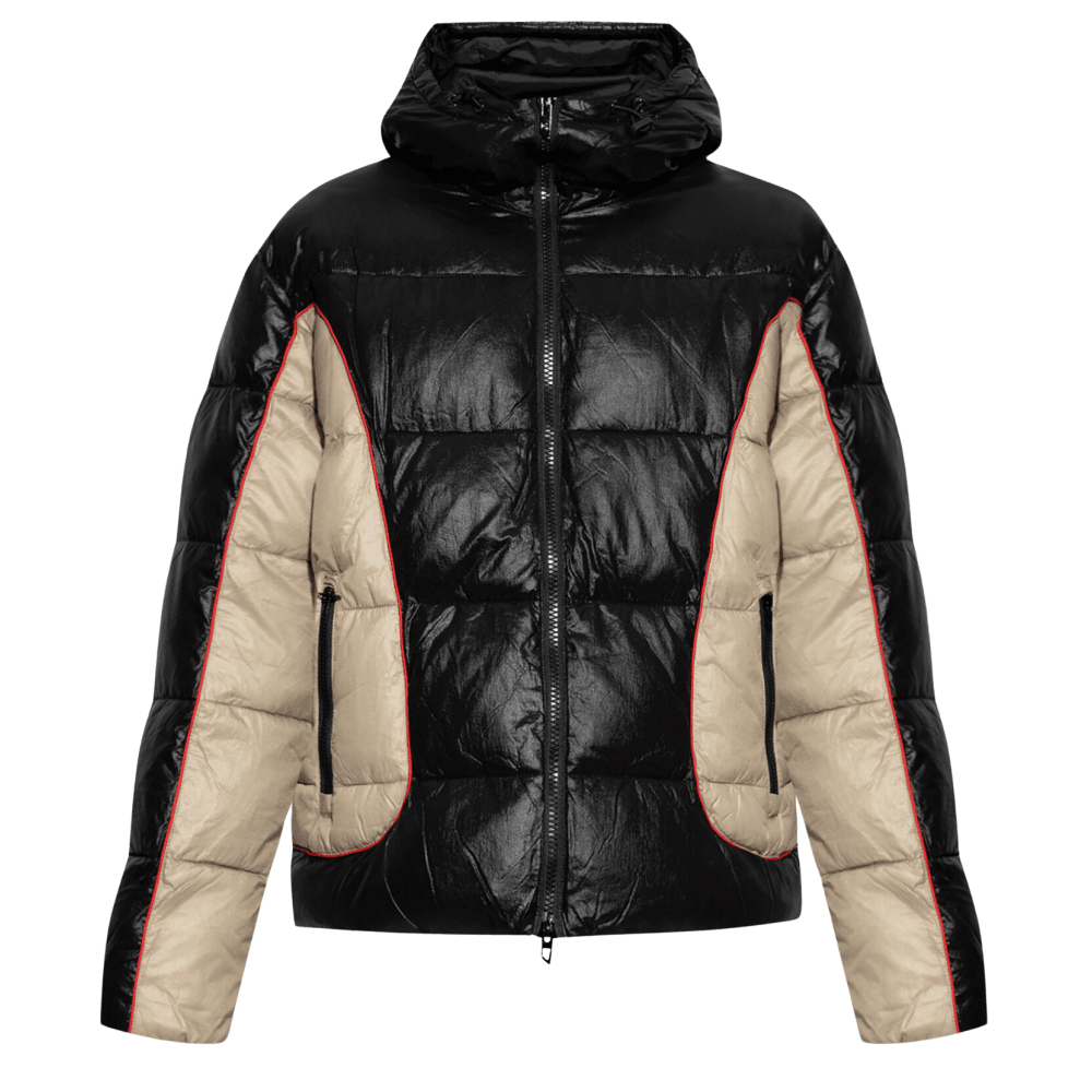 W-OSTEND Colour Block Black Puffer Jacket