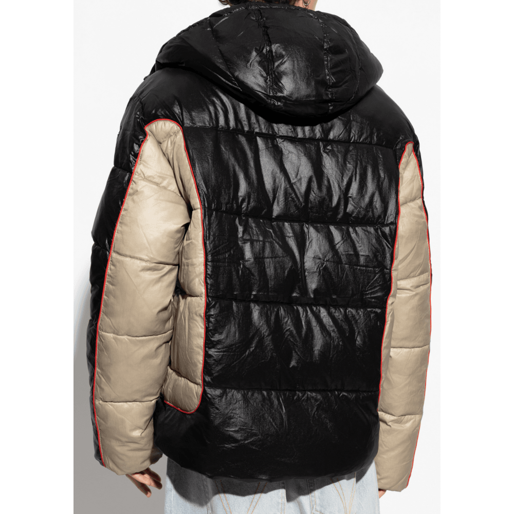 W-OSTEND Colour Block Black Puffer Jacket