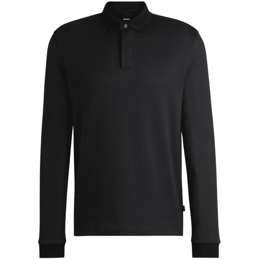 H-Pado Long Sleeve Black Polo Shirt