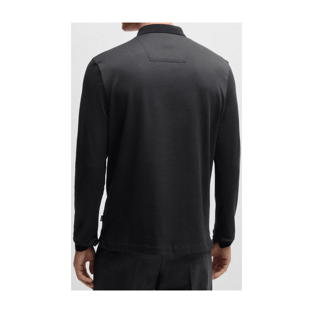 H-Pado Long Sleeve Black Polo Shirt