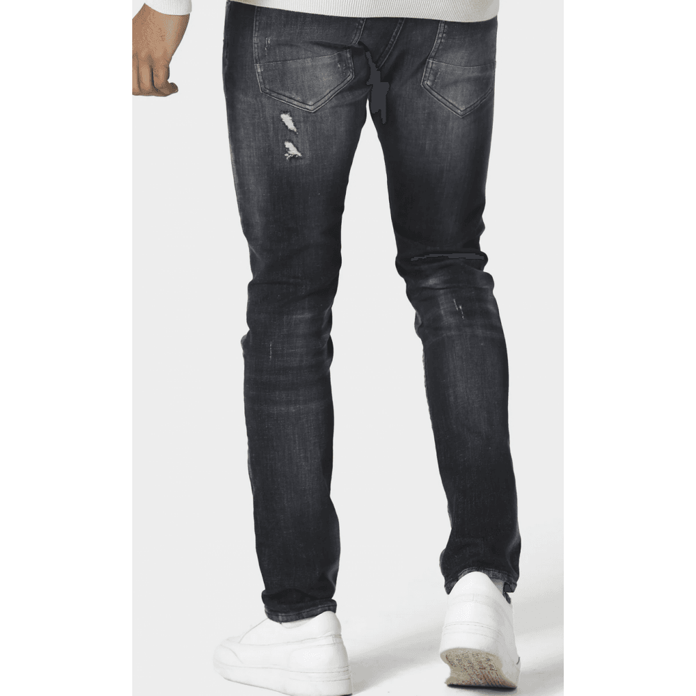 Todd 985 Slim Fit Ripped Black Wash Jeans
