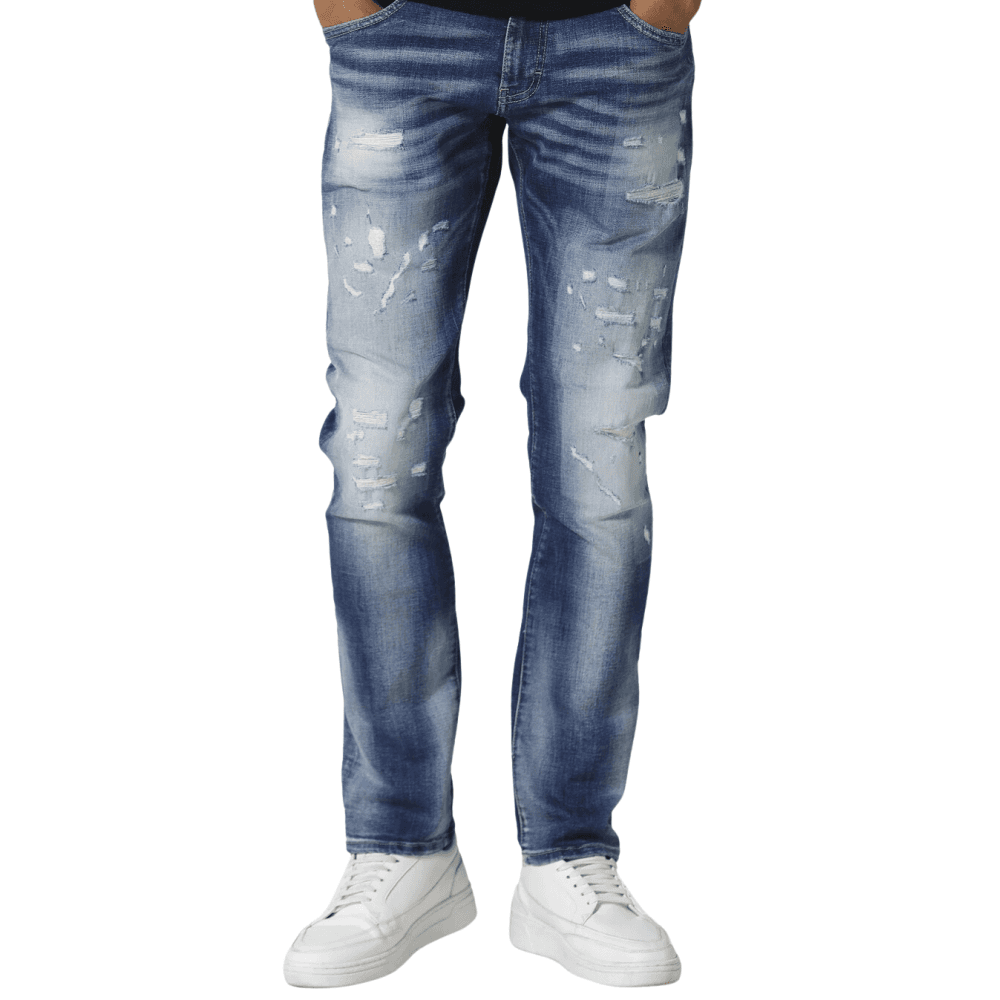 Todd 978 Slim Fit Ripped Light Wash Blue Jeans