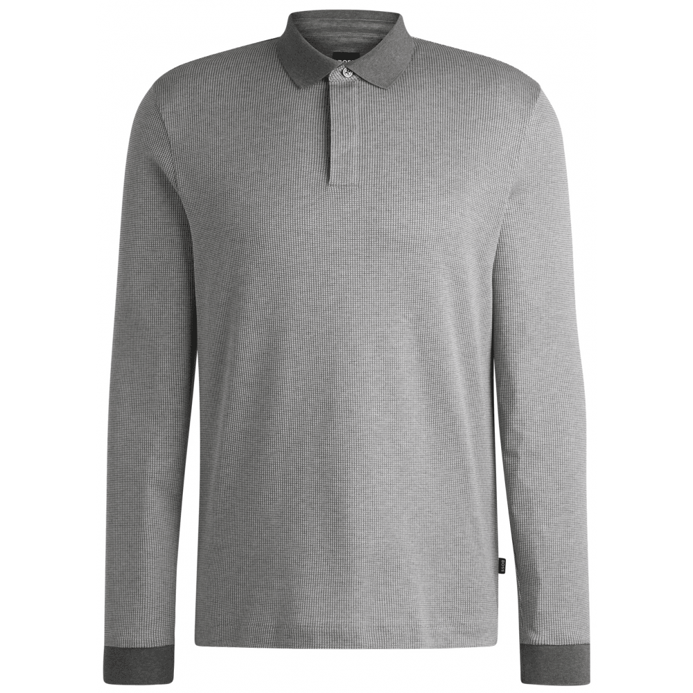H-Pado Long Sleeve Grey Polo Shirt
