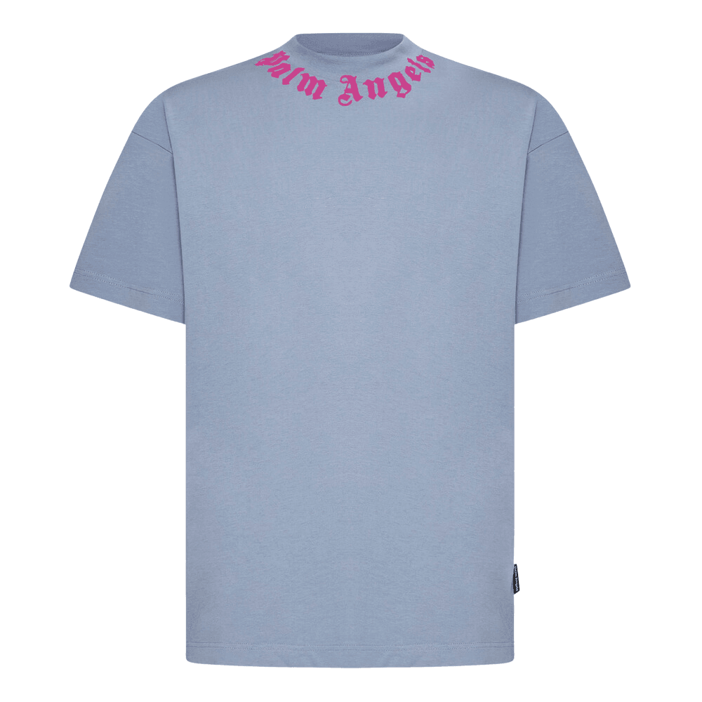 Neck Logo Oversized Blue/Pink T-Shirt
