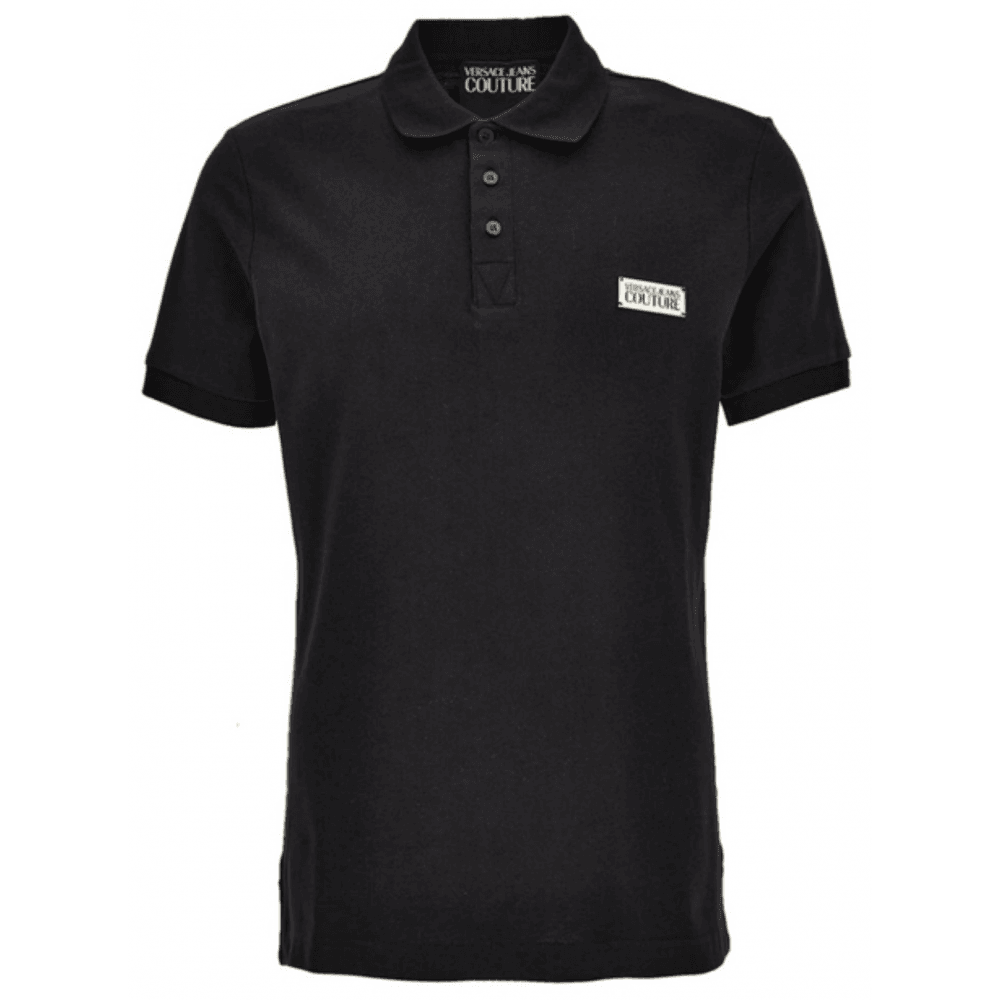 Cotton Metal Logo Black/Gold Polo Shirt