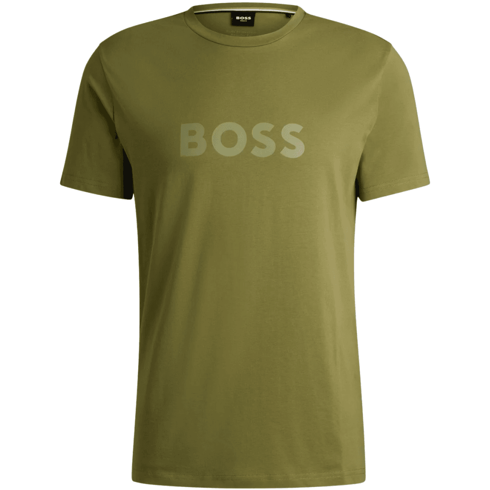 RN Logo Print Regular Fit Green T-Shirt
