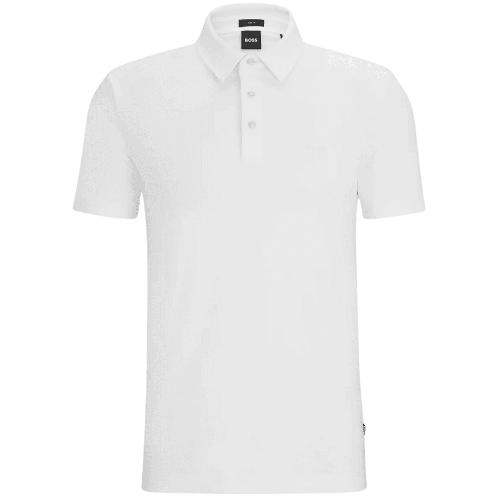 Palosh Cotton Rubberised Logo White Polo Shirt