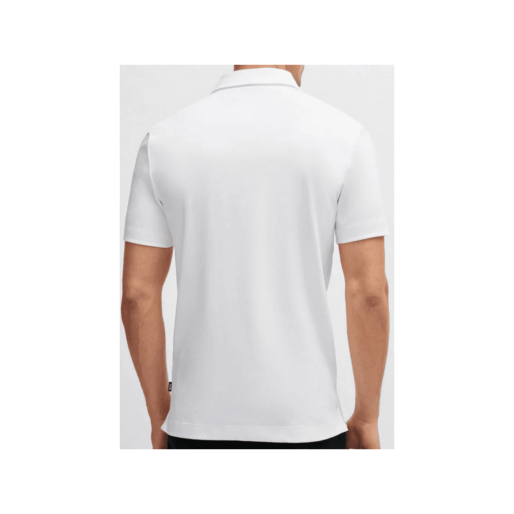 Palosh Cotton Rubberised Logo White Polo Shirt