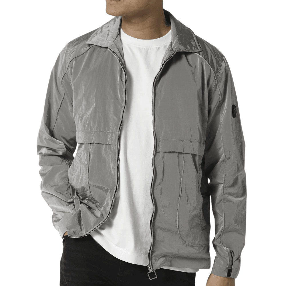 Leemore Nylon Slate Grey Overshirt Jacket