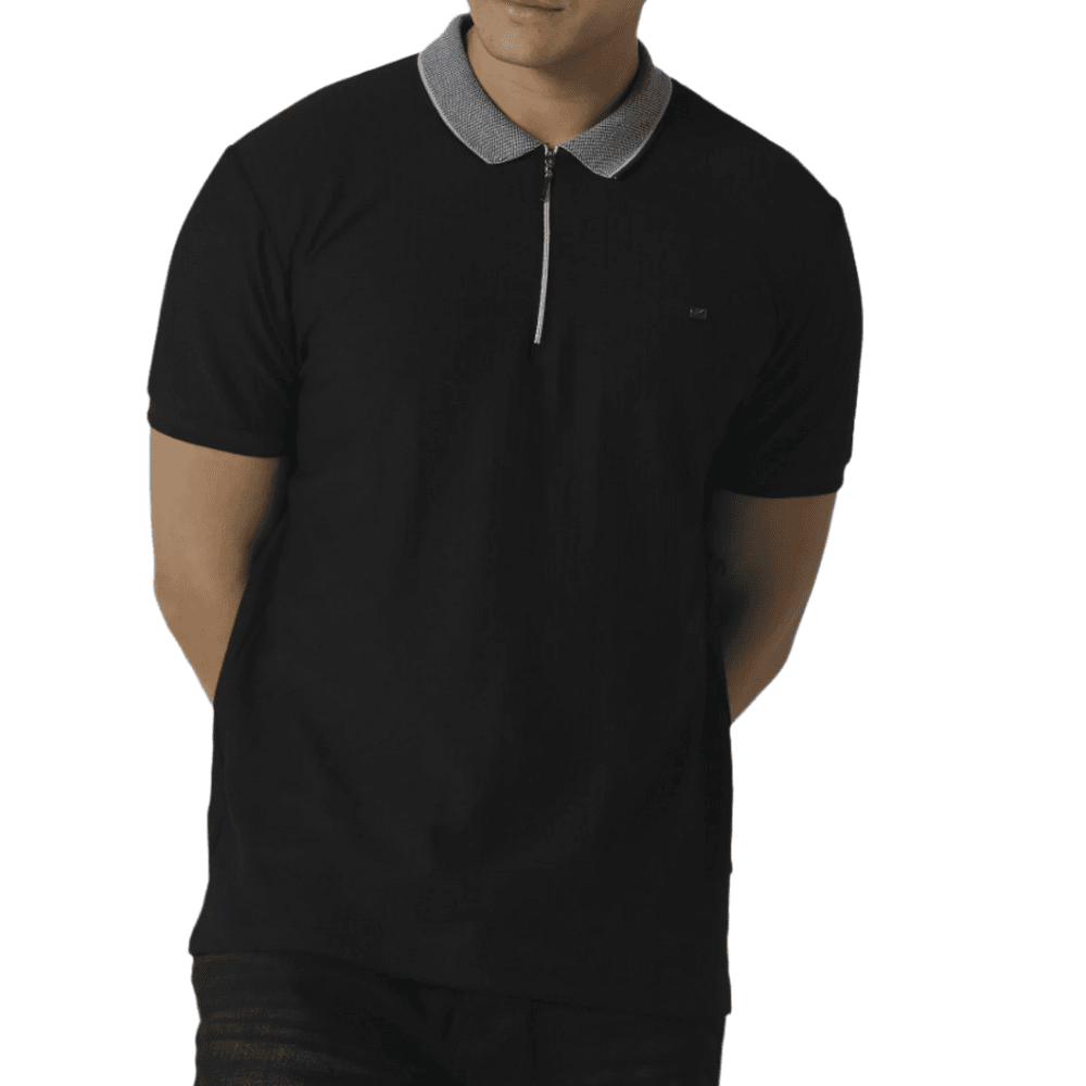 Fairfield Black Zip Polo Shirt