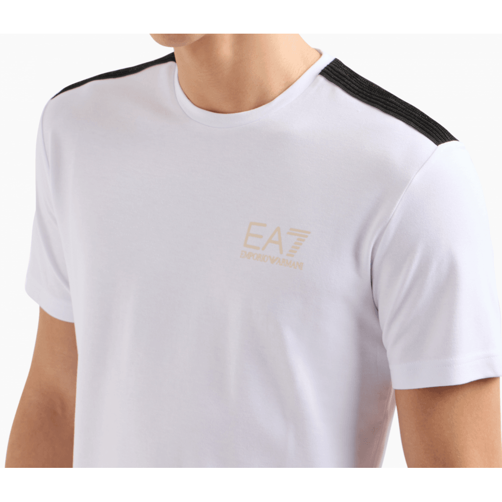 Gold Series Taped Shoulder White T-Shirt