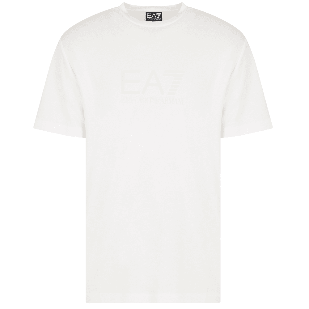 Monochrome Velour Logo White T-Shirt