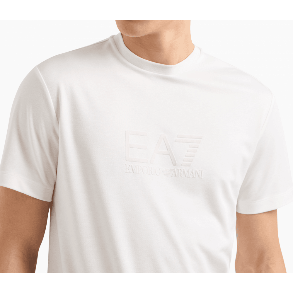 Monochrome Velour Logo White T-Shirt