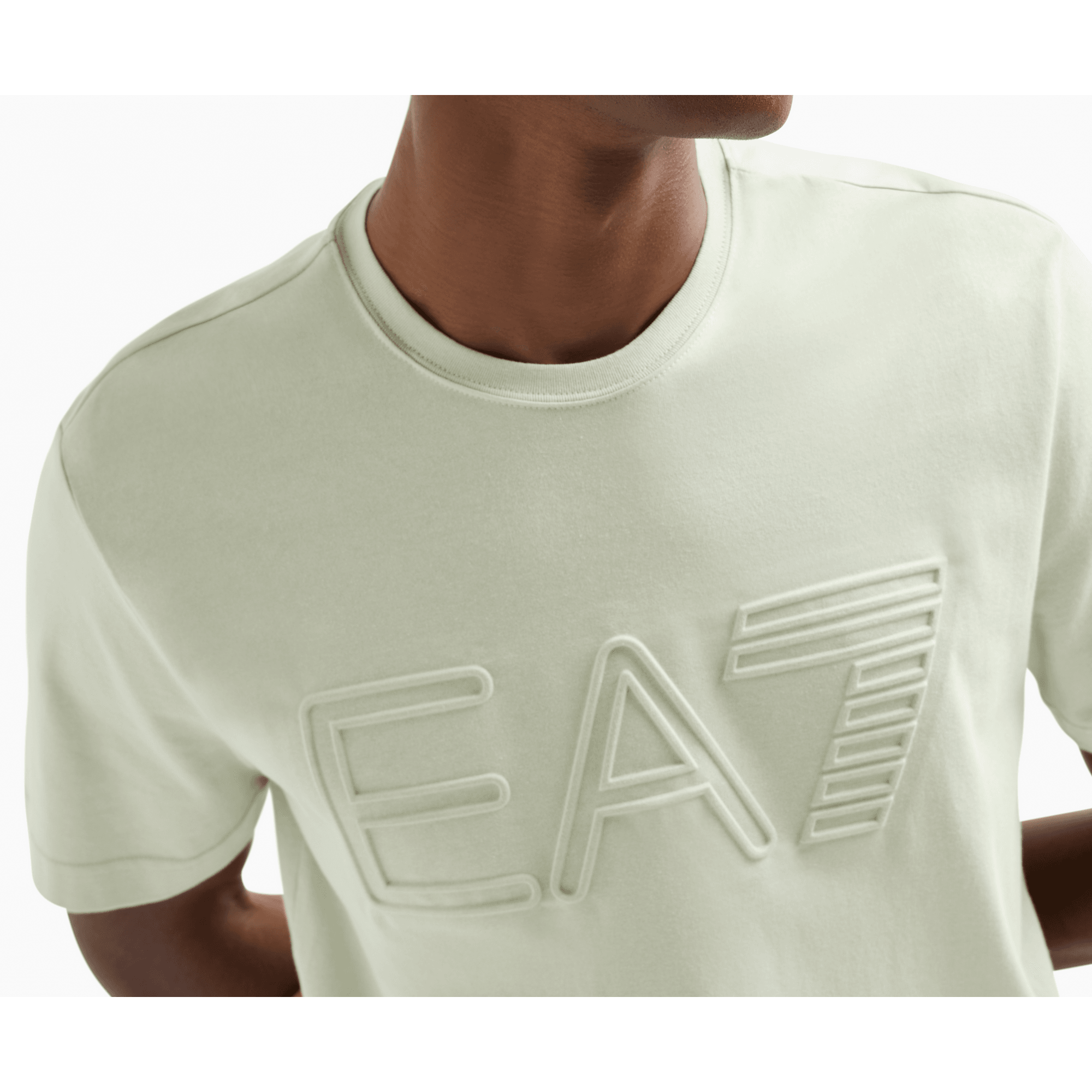 Large Embossed Logo Pastel Green T-Shirt